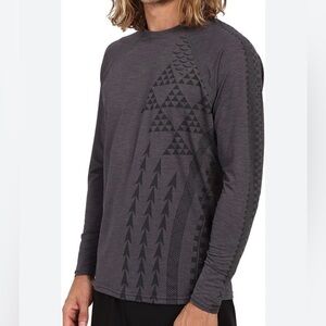 Xcel VentX Haleiwa Long Sleeve UV Sun Shirt Men L Gray Relaxed Tribal Beach Surf